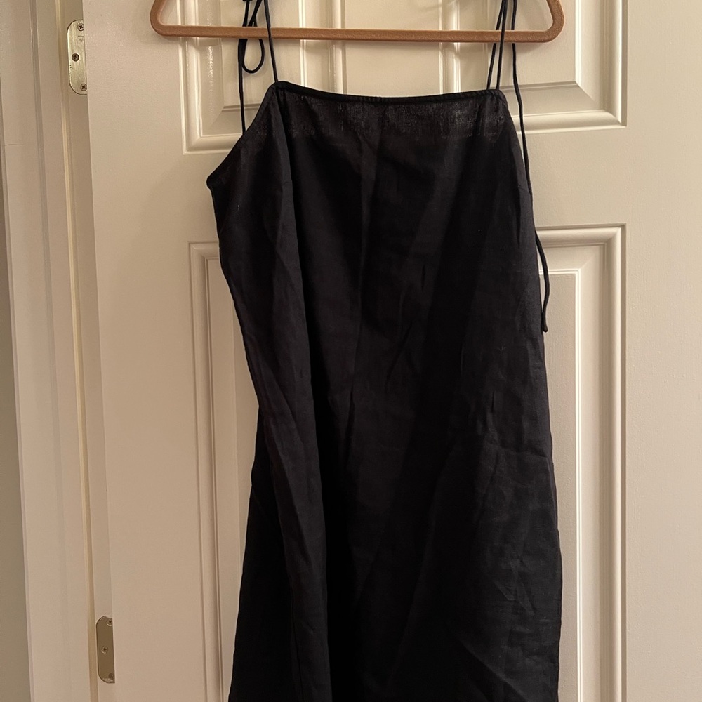 Black Sun Dress- tie spaghetti straps